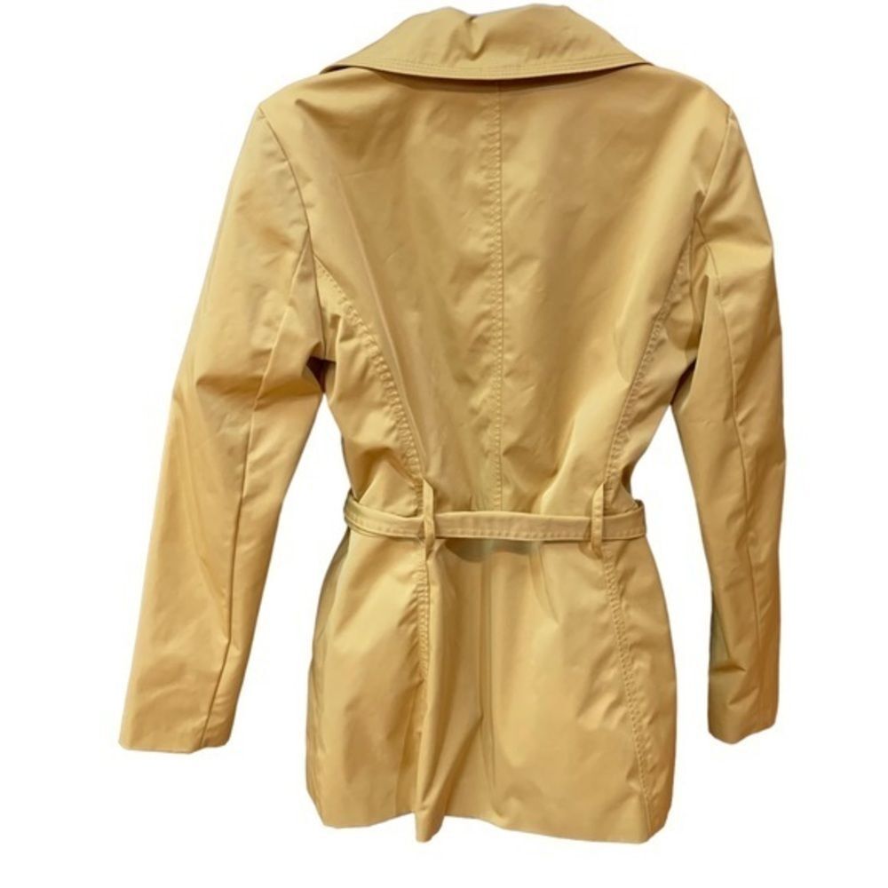 SANDRO Women’s Mustard‎ Yellow Gold Belted Trench Coat Jacket - Picture 4 of 11